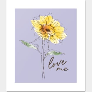 Sunflower lover gift, Sunflower illustration Posters and Art